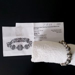 American West Sterling Silver Graduated Bead Coil Bracelet